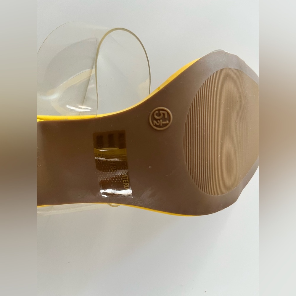 Yellow Transparent Strap Heels - image 3